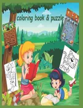 Paperback Coloring Book & puzzle: coloring book & puzzle Book