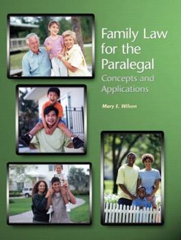 Paperback Family Law for the Paralegal: Concepts and Applications Book