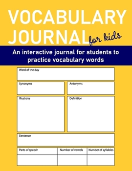 Paperback Vocabulary Journal: for students to practice vocabulary words Book