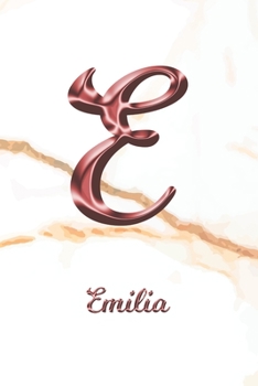 Paperback Emilia: Sketchbook - Blank Imaginative Sketch Book Paper - Letter E Rose Gold White Marble Pink Effect Cover - Teach & Practic Book