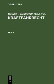 Hardcover Kraftfahrrecht. Teil 1 [German] Book