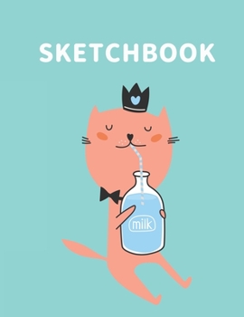 Sketchbook: A Cute Cat Kawaii Sketchbook for Kids: 100 Pages of 8.5 x 11 Large Blank Paper for Drawing, Doodling Painting or Sketching