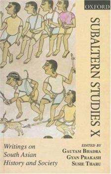 Hardcover Subaltern Studies: Writings on South Asian History and Societyvolume X Book