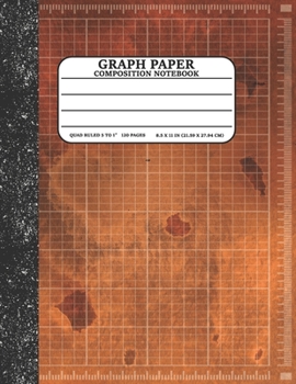Graph Paper Composition Notebook: Math and Science Lover Graph Paper Cover Watercolor Orange (Quad Ruled 5 squares per inch, 120 pages) Birthday Gifts For Math Lover Teacher,Student Notebook