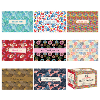 Misc. Chiyogami, 40 Thank You Cards with Envelopes: (4 1/2 X 3 Inch Blank Cards in 8 Unique Designs) Book