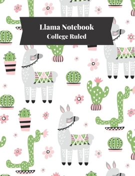 Paperback Llama Notebook College Ruled: Journal Notebook for Children 100 Page, Size 8.5 x 11 inch Book