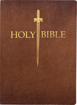 Leather Bound Kjver Sword Bible, Giant Print, Acorn Bonded Leather, Thumb Index Book