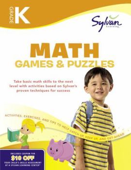 Paperback Kindergarten Math Games & Puzzles (Sylvan Workbooks) Book