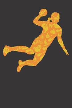 Paperback Notebook: Handball Halloween Party Pumpkin Pattern Gift Dot Grid Dotted 6x9 120 Pages Book