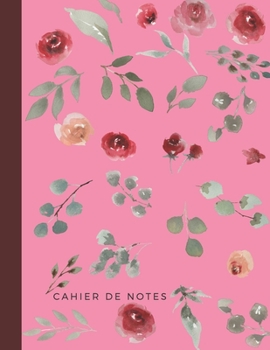 Paperback Cahier de Notes: rose ? fleurs roses - 110 pages lign?es Format A4 [French] Book