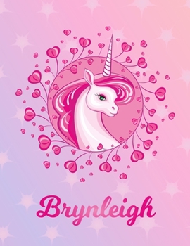 Brynleigh: Unicorn Large Blank Primary Sketchbook Paper | Pink Purple Magical Horse Personalized Letter B Initial Custom First Name Cover | Drawing ... | Art Sketch Book| Create & Learn to Draw