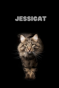 Paperback Jessicat: Personalized Name Journal Notebook for Cat and Unicorn Lovers - (Wide Ruled Notebook, 100 Pages, 6x9 inches) Book