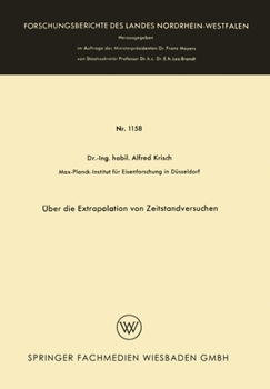 Paperback Über die Extrapolation von Zeitstandversuchen [German] Book