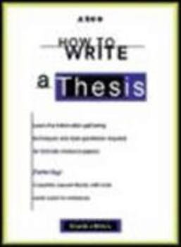 Paperback How to Write a Thesis Book