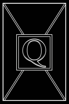 Q: Personalized Dot Grid Bullet BUJO Notebook Journal Modern Sleek Black White Minimalist Initial Monogram Letter Q - Many Usage Handy Travel Size For Boys MenTeens