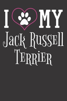 Paperback Notebook: Jack Russell Terrier Paw Print Puppy Dog Dot Grid 6x9 120 Pages Book