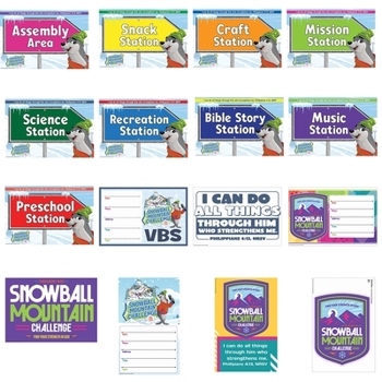 Vbs 2026 Snowball Mountain Challenge Activity Center Signs & Publicity Pack: Find Your Strength in God
