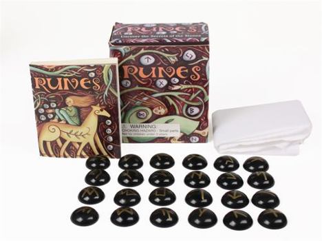 Paperback Runes [With 24 Glass Runes, Cloth and Black Velvet Bag] Book