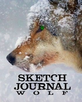 Paperback Sketch Journal Wolf: Blank Doodle Draw Sketch Books Book