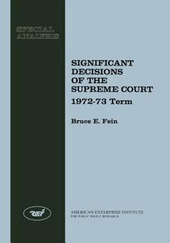 Paperback Significant Decisions of the Supreme Court 1972-73 Book