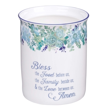 Hardcover Utensil Holder Ceramic Our Daily Bread - Matt 6:11 Book