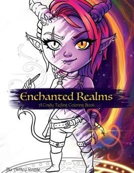 Paperback Enchanted Realms: A Crafty Tiefling Coloring Book