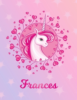Paperback Frances: Unicorn Sheet Music Note Manuscript Notebook Paper - Magical Horse Personalized Letter A Initial Custom First Name Cov Book
