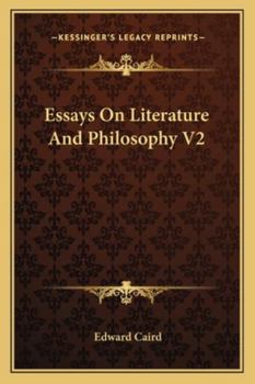 Paperback Essays On Literature And Philosophy V2 Book