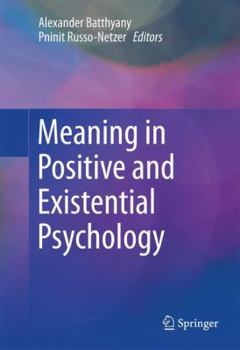 Hardcover Meaning in Positive and Existential Psychology Book