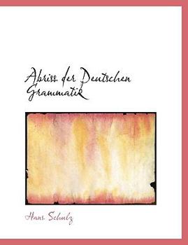 Hardcover Abriss Der Deutschen Grammatik Book