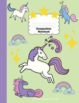 Paperback Unicorn Composition Notebook Wide Ruled, Back To School Book