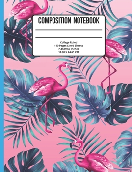 Paperback Composition Notebook College Ruled: Flamingo 110 Pages Book