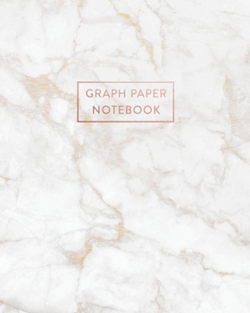 Graph Paper Notebook: Gold Grey Marble | 8 x 10 - 5 x 5 Squares per inch | 100 Quad Ruled Pages | Cute Graph Paper Composition Notebook for Children, ... Students (Math and Science School Essentials)