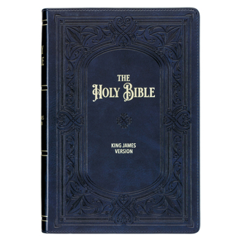 Imitation Leather KJV Bible Giant Print Full-Size (Faux Leather, Midnight Blue) Book