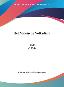Hardcover Het Maleische Volksdicht: Rede (1904) [Chinese] Book