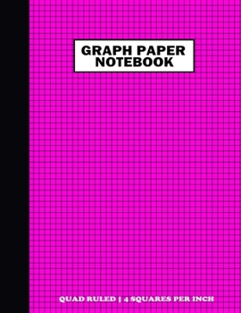 Paperback Graph Paper Notebook. Quad Ruled-4 Squares Per Inch: Grid Notebook/Grid Paper Journal 8.5x11 in. Pink Book