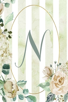 2020 Weekly Planner, Letter N, Green Stripe Floral Design: 6x9 Weekly Planner/Calendar