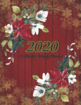 Large Print - 2020 - 15 Months Weekly Planner - Victorian Christmas - Red Weathered Wood with Poinsettia Flowers: January 2020 thru March 2021 - 15 Months Daily Dated Agenda Calendar Notebook