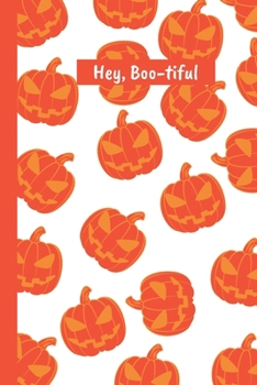 Paperback Halloween: "Hey Boo-tiful" - 6"x9" - Orange and White Notebook Book