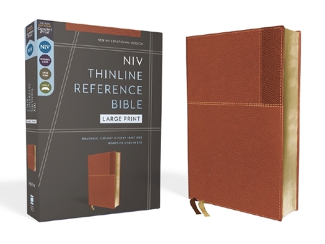 Imitation Leather Niv, Thinline Reference Bible (Deep Study at a Portable Size), Large Print, Leathersoft, Brown, Red Letter, Comfort Print Book
