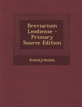 Paperback Breviarium Leodiense [Latin] Book