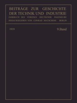 Paperback Beiträge Zur Geschichte Der Technik Und Industrie: Jahrbuch Des Vereines Deutscher Ingenieure [German] Book