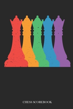 Paperback Chess Scorebook: Chess Scorebook with 100 Scorecards. Colorful Chess Figures. Book