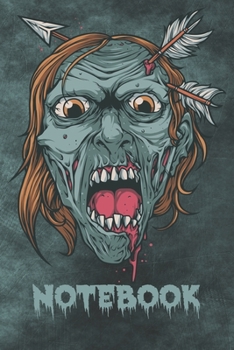 Paperback Notebook: Journal Notebook 120 Pages 6" x 9" College Ruled Blank Lined Zombie Halloween Themed Cover Book