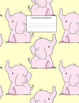 Composition Notebook: Pink Elephants: Wide Ruled: 100 pages: 8.5 x 11