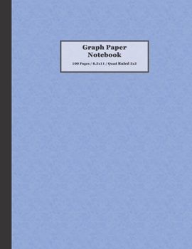 Paperback Graph Paper Notebook: 100 Pages, 8.5x11, Quad Ruled 5x5, Blue Parchment Cover Pattern Book