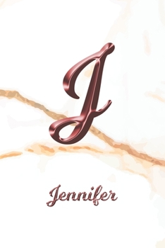 Jennifer: Journal Diary | Personalized First Name Personal Writing | Letter J White Marble Rose Gold Pink Effect Cover | Daily Diaries for Journalists ... Taking | Write about your Life & Interests