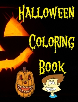 Paperback Halloween Coloring Book: Over 90 Pages of Fun and Spooky Coloring Book for Kids ages 4-8 (Halloween Books for Kids) [Large Print] Book