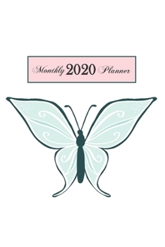 2020 Monthly Planner: Mint Small Butterfly 6 x 9 inch 120 Pages Year Months Weeks Calendar, Schedule, and Organizer plus Graph Paper (January 2020 - December 2020)