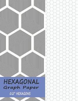 Paperback Hexagonal Graph Notebook: Small 0.2 Inch Hexagon Paper for Graphing Work - Blue & Grey Pattern Book